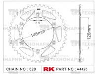 Звезда для мотоцикла ведомая алюминиевая RK Chains A4426-49