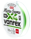 Леска плетёная LJ Vanrex MICRO GAME х4 BRAID Fluo Green 125/008