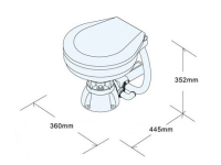 Купить TMS Унитаз судовой TMS 360х445, в комплекте с электр.помпой 12В (нов) 29920 TMS у официального дилера со скидкой
