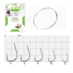 Крючки с поводком Cobra FEEDER 70cm, 0,18mm, разм.6, 10шт.