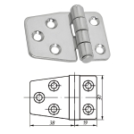 Купить Homer Петля неразъемная Homer 57х37х2 мм 6337 у официального дилера со скидкой