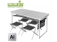 Стол складной Norfin RUNN NF алюминиевый 120x60 +4 стула набор арт.NF-20310
