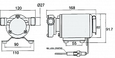 Насос TMC водяной 400GPH, 168x120x97 мм, 24V, в комплекте 06201_24